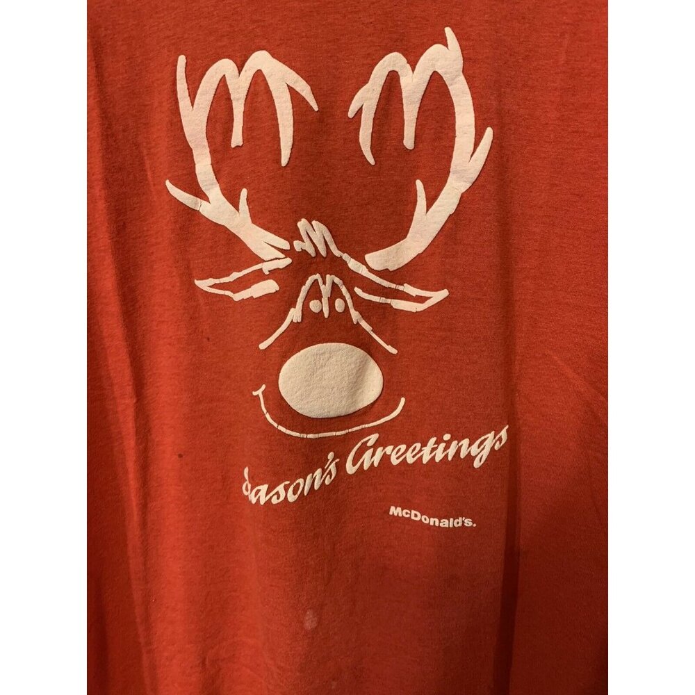 Vintage Mcdonald's Seasons Greetings Men’s Sz‎ L  T Shirt  Screen Stars Red Rare